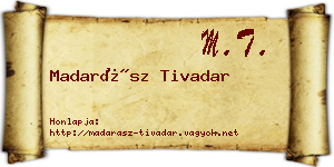 Madarász Tivadar névjegykártya