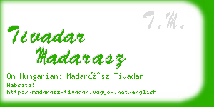 tivadar madarasz business card